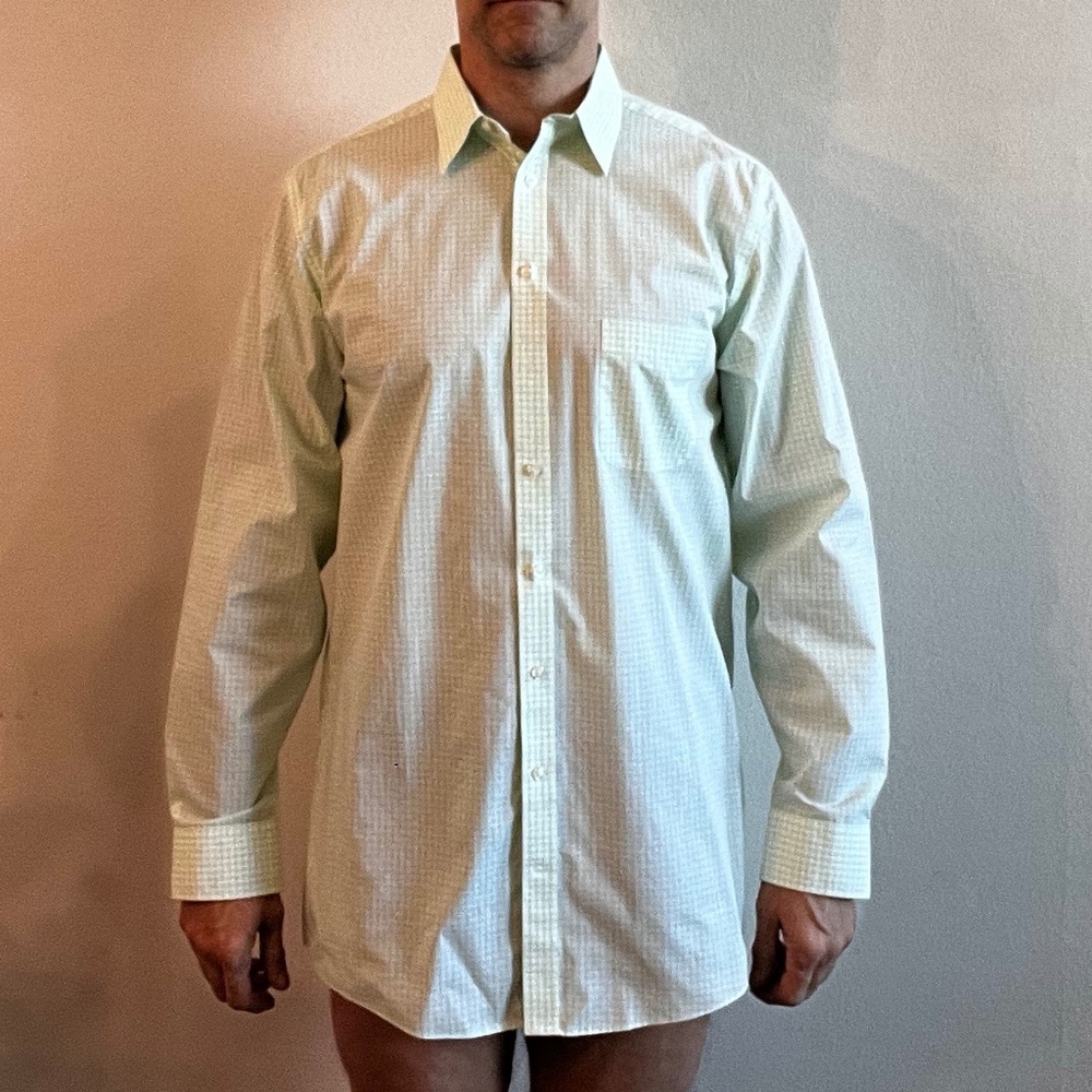 Stafford Performance Super Shirt green gingham